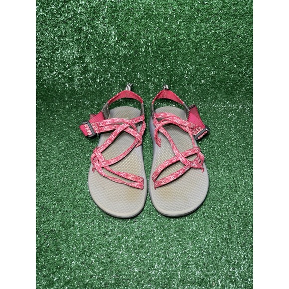Chacos ZX1 Ecotread Kids Youth Size 3 Pink Gray Comfort Hiking Strap Sandals - Picture 5 of 8